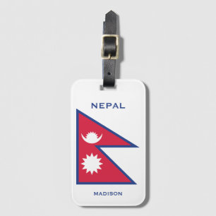 Individuelle Name- und Text-Nepal-Flagge Gepäckanhänger