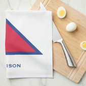 Individuelle Name- und Text-Nepal-Flagge Geschirrtuch (Viertel Falte)