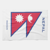 Individuelle Name- und Text-Nepal-Flagge Geschirrtuch (Horizontal)