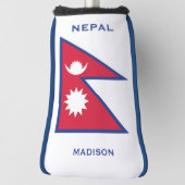 Individuelle Name- und Text-Nepal-Flagge Golf Headcover (Rotieren 90)