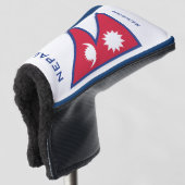 Individuelle Name- und Text-Nepal-Flagge Golf Headcover (3/4 Vorderseite)