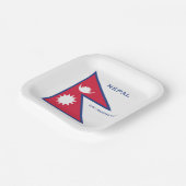 Individuelle Name- und Text-Nepal-Flagge Pappteller (Gewinkelt)