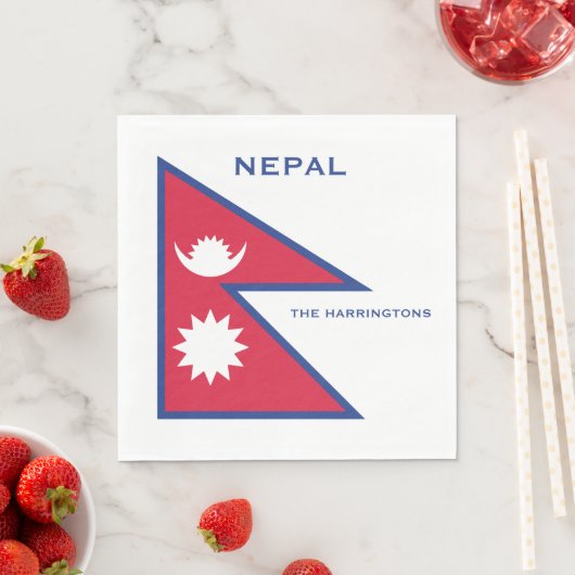 Individuelle Name- und Text-Nepal-Flagge Serviette (Beispiel)
