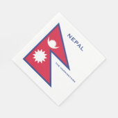 Individuelle Name- und Text-Nepal-Flagge Serviette (Ecke)