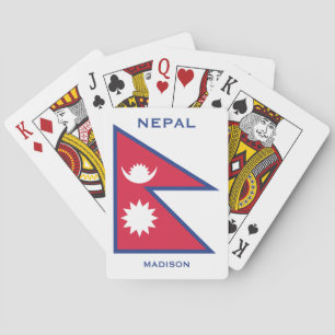 Individuelle Name- und Text-Nepal-Flagge Spielkarten
