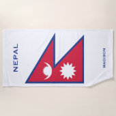 Individuelle Name- und Text-Nepal-Flagge Strandtuch (Vorderseite)