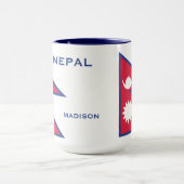 Individuelle Name- und Text-Nepal-Flagge Tasse (Zentrum)