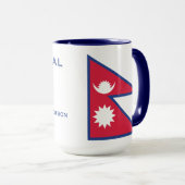 Individuelle Name- und Text-Nepal-Flagge Tasse (VorderseiteRechts)