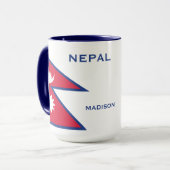 Individuelle Name- und Text-Nepal-Flagge Tasse (Vorderseite Links)