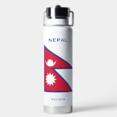 Individuelle Name- und Text-Nepal-Flagge Trinkflasche (Hinten)