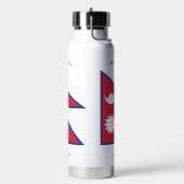 Individuelle Name- und Text-Nepal-Flagge Trinkflasche (Links)