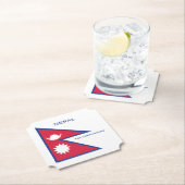 Individuelle Name- und Text-Nepal-Flagge Untersetzer (Vor Ort)