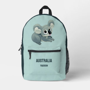Individuelle Name und Text Niedlich Koala Bedruckter Rucksack