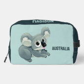 Individuelle Name und Text Niedlich Koala Waschbeutel (Rückseite)