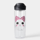Individuelle Name und Text Niedliche Katze Trinkflasche (Rückseite)