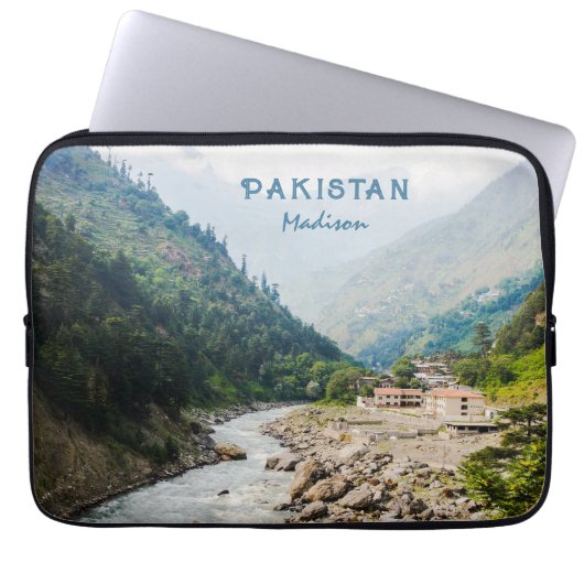 Individuelle Name und Text Pakistan Laptopschutzhülle (Vorderseite)