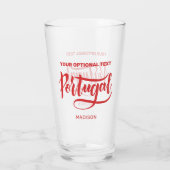Individuelle Name und Text Portugal Glas (Rückseite)