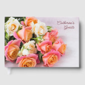 Individuelle Name und Text Rosa und Weiß Gästebuch (Vorderseite)
