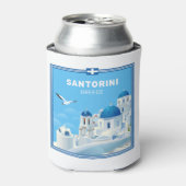 Individuelle Name und Text Santorini Griechenland Dosenkühler (Kanne Vorderseite)