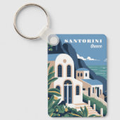 Individuelle Name und Text Santorini Griechenland Schlüsselanhänger (Vorderseite)