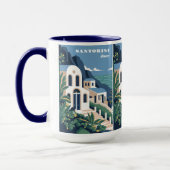 Individuelle Name und Text Santorini Griechenland Tasse (Links)