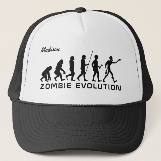 Individuelle Name und Text "Zombie Evolution" Hüte Truckerkappe (Vorderseite)