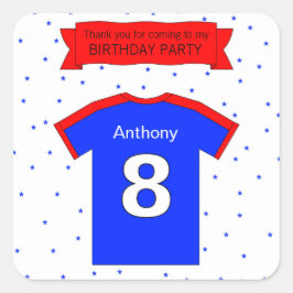 individuelle Name und Text zum 8. Geburtstag Quadratischer Aufkleber