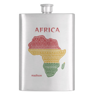 Individuelle Name und Textafrika Flachmann