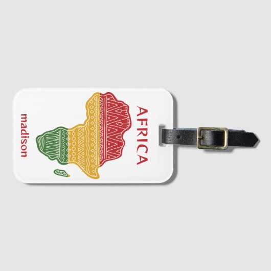 Individuelle Name und Textafrika Gepäckanhänger (Vorderseite (Horizontal))