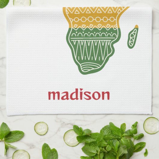 Individuelle Name und Textafrika Geschirrtuch (Gefaltet)