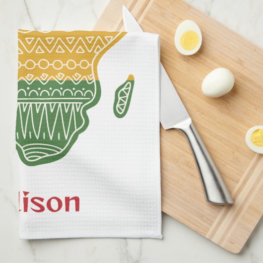 Individuelle Name und Textafrika Geschirrtuch (Viertel Falte)