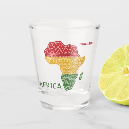 Individuelle Name und Textafrika Schnapsglas (Vorderseite)