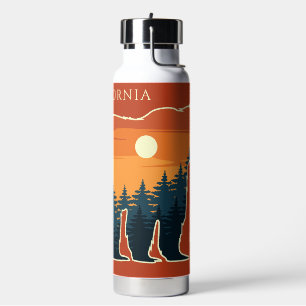 Individuelle Name- und Textbärenwald Trinkflasche