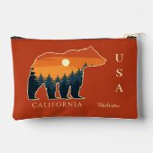 Individuelle Name- und Textbärenwald Zubehörtasche (Rückseite)