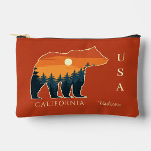 Individuelle Name- und Textbärenwald Zubehörtasche