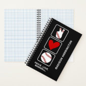 Individuelle Name- und Textbaseball Notizblock (Innen)