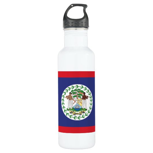 Individuelle Name- und Textbelize-Flagge Edelstahlflasche (Vorderseite)