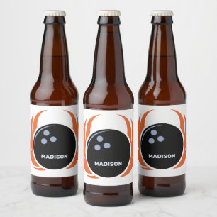 Individuelle Name- und Textbowling mit Flammen Bierflaschenetikett