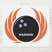 Individuelle Name- und Textbowling mit Flammen Bierflaschenetikett (Einzelnes Label)