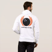 Individuelle Name- und Textbowling mit Flammen Hoodie (Schwarz voll)