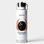 Individuelle Name- und Textbowling mit Flammen Trinkflasche (Hinten)