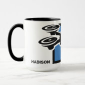 Individuelle Name- und Textdrossel Tasse (Links)