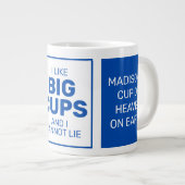 Individuelle Name und Texte Jumbo-Tasse (Vorderseite Rechts)