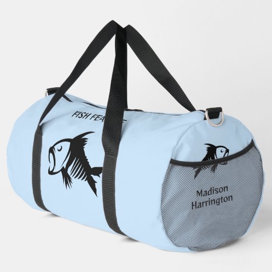 Individuelle Name- und Textfisch Duffle Bag (Rechte Ecke)