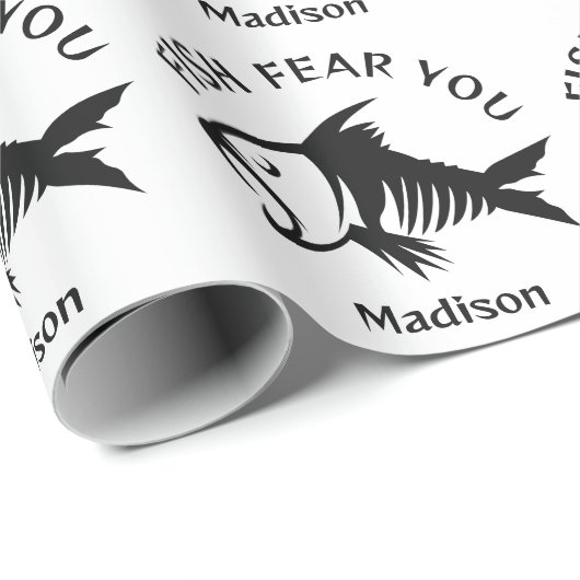 Individuelle Name- und Textfisch Geschenkpapier (Rolleneckpunkt)