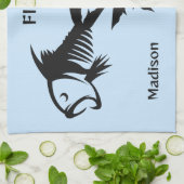 Individuelle Name- und Textfisch Geschirrtuch (Gefaltet)