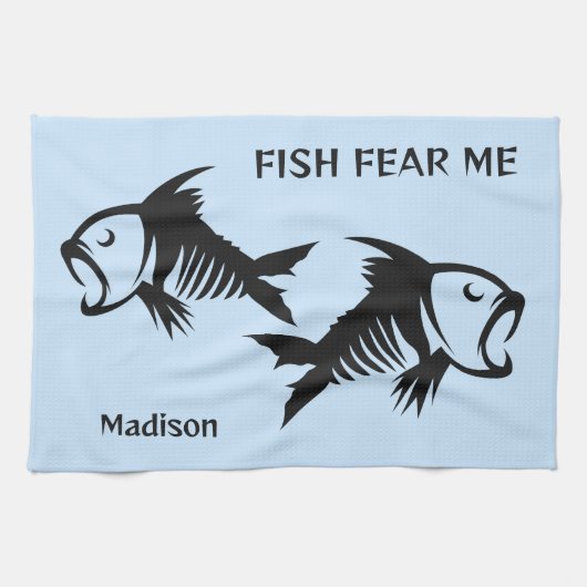 Individuelle Name- und Textfisch Geschirrtuch (Horizontal)