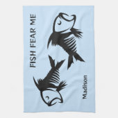 Individuelle Name- und Textfisch Geschirrtuch (Vertikal)