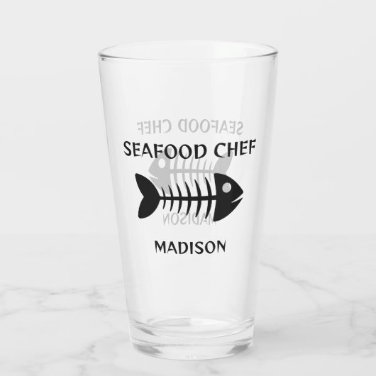 Individuelle Name- und Textfisch Glas (Rückseite)