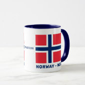 Individuelle Name- und Textflagge Tasse (VorderseiteRechts)